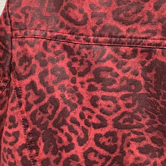 Kut From the Kluth Moto Cranberry Leopard Jacket - Size L - Picture 4 of 12